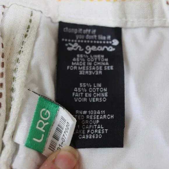 LRG Linen Short Suit Set Vintage Y2K Baggy Streetwear Hip Hop 5XL Two Piece Cargo